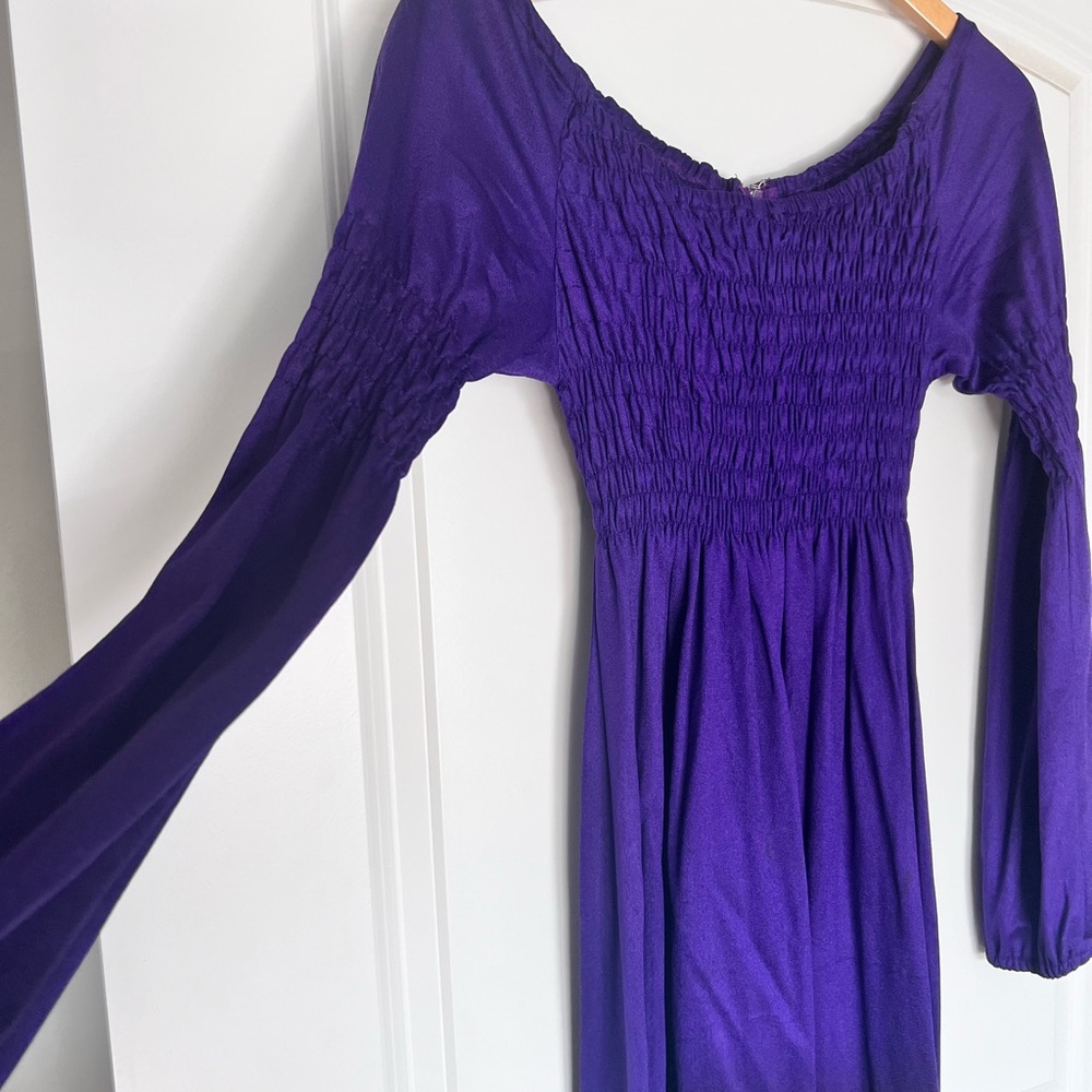 Vintage smocked renaissance maxi dress gown